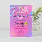 K-Music Star韓ポップ・アートの国テーマ誕生日パポップ・アートのーティー 招待状 (スタンド正面)