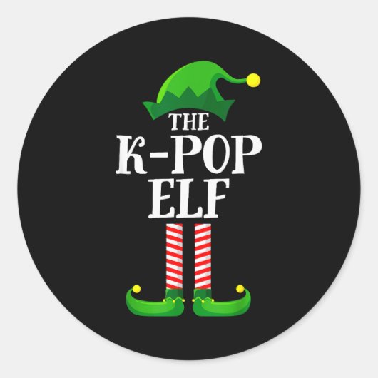 K-p Elf Matching Family Group Christmas Party Pyja ラウンドシール (正面)