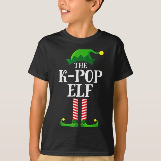 K-p Elf Matching Family Group Christmas Party Pyja Tシャツ (正面)