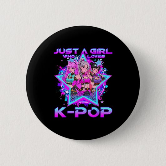 K-POPが大好きな女の子たち K-POP 誕生日プレゼント 缶バッジ (正面)