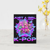 K-POPが大好きな女の子の誕生日プレゼント カード (黄色い花)