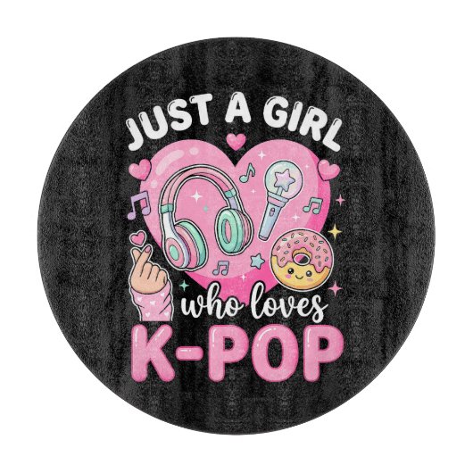 K-POPが大好きな女の子 カッティングボード (正面)