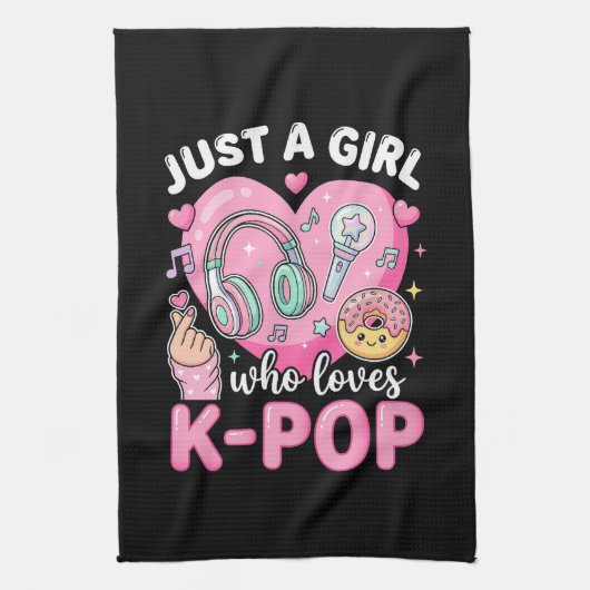 K-POPが大好きな女の子 キッチンタオル (縦)