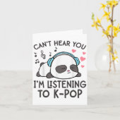 K-POPに夢中すぎてあなたの声が聞こえないかわいいレディース カード (黄色い花)