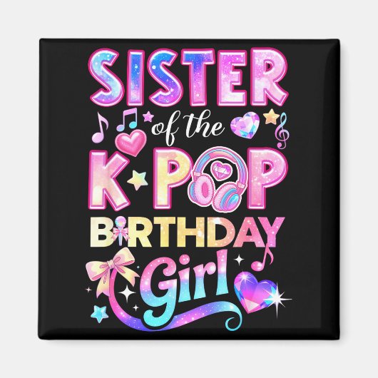 K-POPの誕生日ガールの姉 韓流ミュージック マグネット (正面)