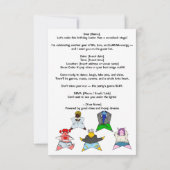 K-POPの誕生日招待状ポストカード 招待状 (裏面)