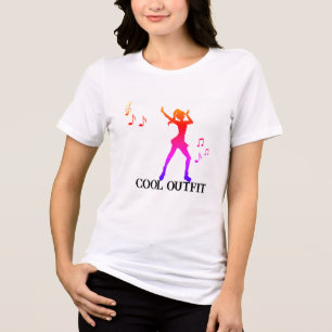 K-POPスタイルの音楽好き向けおしゃれなカットTシャツ トライブレンドTシャツ