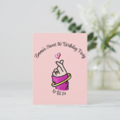 K-POPピンクの誕生日パーティーラブハンドサインガールズ ポストカード (スタンド正面)