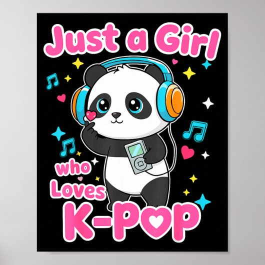 K-POP大好き女子 かわいいパンダ ポスター (正面)