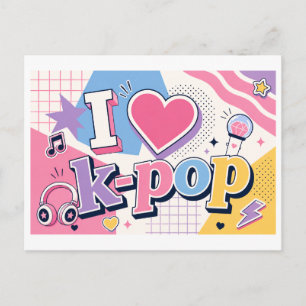 "K-Pop大好き" ポストカード