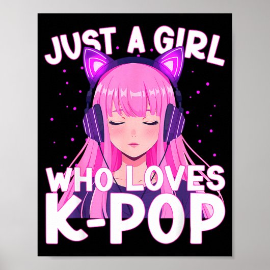 K-POP好きな女の子 韓国アイドル大好きな可愛い女子 ポスター (正面)