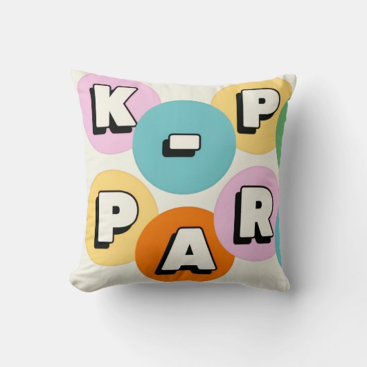 K-POP韓国ポップパーティーテーマのカスタム名 クッション (正面)