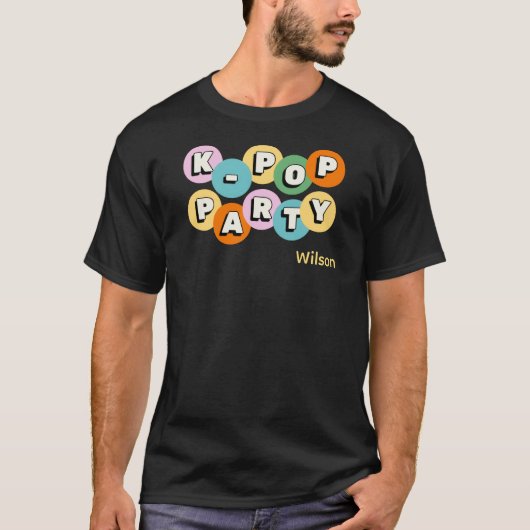 K-POP韓国ポップパーティーテーマカスタム名 Tシャツ (正面)