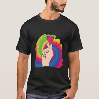 K Pop オッパ 韓国ポップス フィンガーハート He Saranghae K- Tシャツ