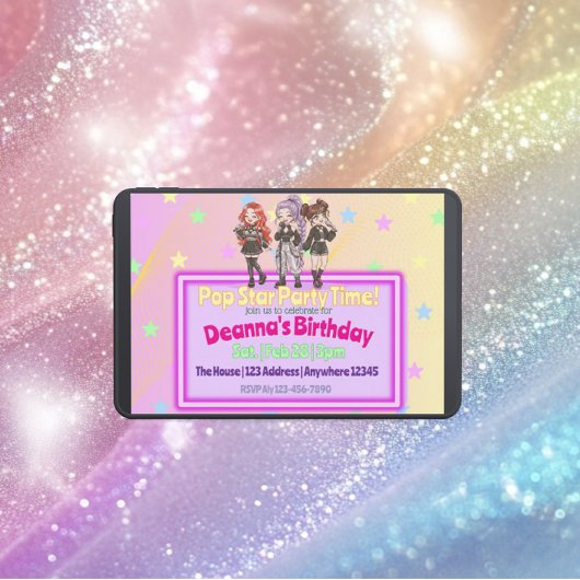 K-POP スター パーティー タイム 誕生日 招待状