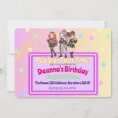 K-POP スター パーティー タイム 誕生日 招待状 (正面)