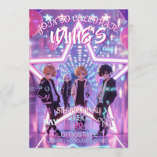K-POP デーモンハンターにインスパイアされた招待状 招待状 (正面)