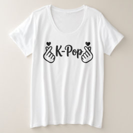 K-Pop フィンガーハート ミニマリスト グラフィックTシャツ プラスサイズTシャツ