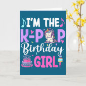 K-POP 誕生日の女の子のユニコーン K-POP 誕生日 カード (黄色い花)