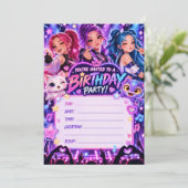 K-Pop 誕生日パーティー招待状 招待状 (スタンド正面)