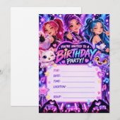 K-Pop 誕生日パーティー招待状 招待状 (正面/裏面)
