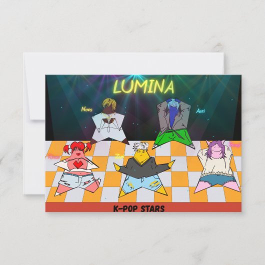 K-POP 誕生日招待状 ポストカード (正面)