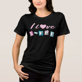 K-POP 韓流 音楽 ファン ブラックピンク ブルー トライブレンドTシャツ