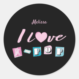 K-POP 韓流 音楽 ファン ブラックピンク ブルー ラウンドシール
