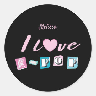 K-POP 韓流 音楽 ファン ブラックピンク ブルー ラウンドシール