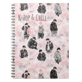 K-Pop&Chillミニマリストシルエットデザイン ノートブック