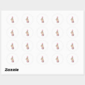 K-Pop Finger Heart - Cute Pink Aesthetic Sticker ラウンドシール (シート)