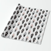 K-Pop Idols Silhouette Aesthetic Seamless Pattern  ラッピングペーパー (アンロールド)
