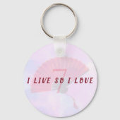 K-Pop Inspired Purple Aesthetic Fan Live Love キーホルダー (裏面)