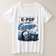 K-POP Is My Escape ヘッドフォングラフィックTシャツ