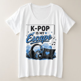 K-POP Is My Escape ヘッドフォングラフィックTシャツ プラスサイズTシャツ