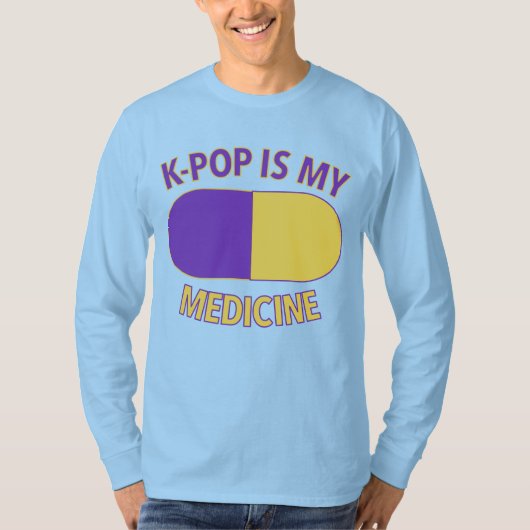 K-Pop Is My Medicine 長袖Tシャツ Tシャツ (正面)