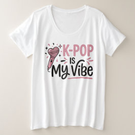 K-POP Is My Vibe マイク グラフィックTシャツ プラスサイズTシャツ