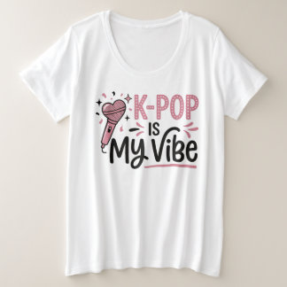 K-POP Is My Vibe マイク グラフィックTシャツ プラスサイズTシャツ