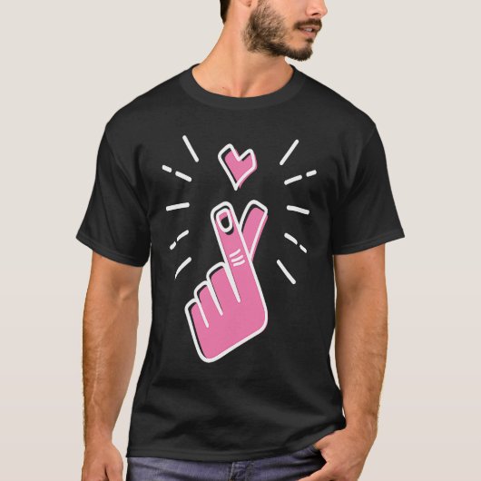 K Pop Korean Music Snapping Finger With Heart Kore Tシャツ (正面)
