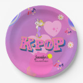 K-Pop Music Star  Korean Pop Theme Birthday Party ペーパープレート (正面)