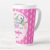 K-Pop Music Star Korean Theme Birthday Girl Gift カフェラテマグ (右アングル)