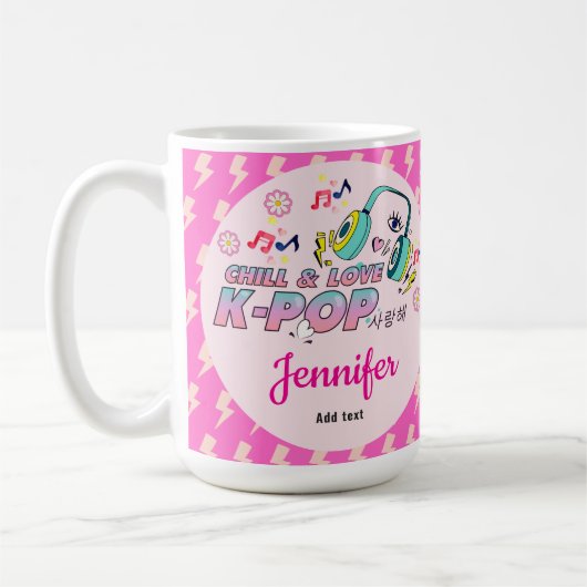 K-Pop Music Star Korean Theme Birthday Girl Gift コーヒーマグカップ (左)