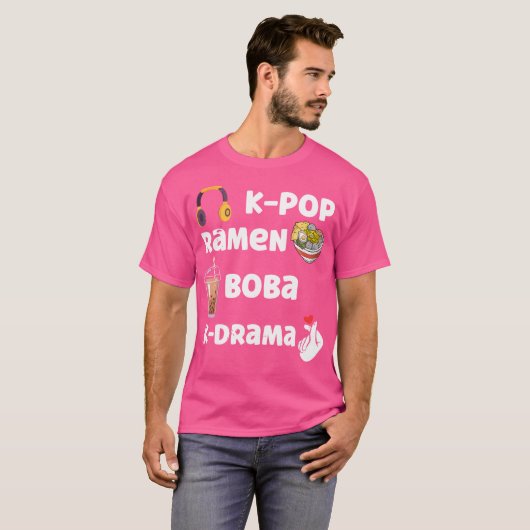 K-Pop Ramen Boba K-Drama K-Pop Tシャツ (正面フル)