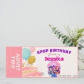 K-Pop Theme Concert Ticket Birthday Invitation  招待状 (スタンド正面)