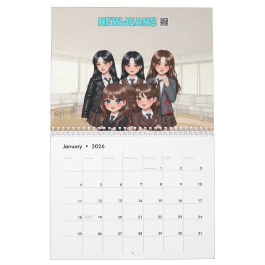 K-Pop's Finest Characters: A KCrush Calendar カレンダー (1月 2026)
