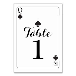 K Qのエースのスペードのトランプを結婚するテーブル数 テーブルナンバー