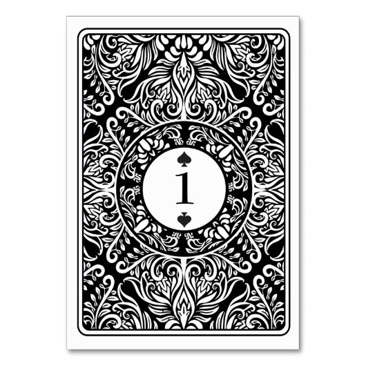 K Qのエースのスペードのトランプを結婚するテーブル数 テーブルナンバー (裏面)