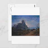 K. Schinkelによる海の岩の上のゴシック教会 ポストカード (正面/裏面)