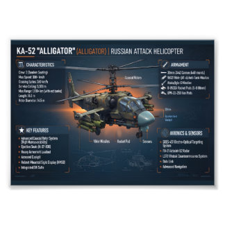 Ka-52 ロシアのヘリコプター フォトプリント