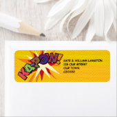 KA-POWおもしろいレトロ漫画ブックアーポップ・アートのトアドレス ラベル (インサイチュ)